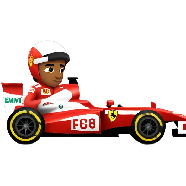 Lewis HAmilton in Ferrari f1 car emoji