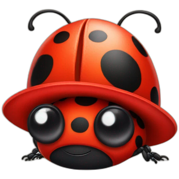 lady bug in a hat emoji