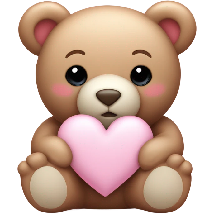 Baby pink heart and a bear emoji