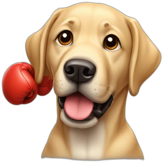 labrador with boxing gloves emoji