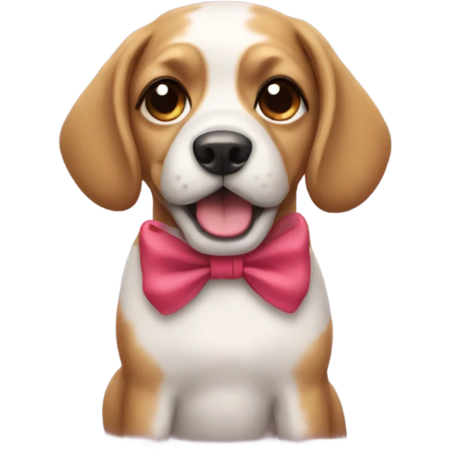 Dog wearing a bow emoji