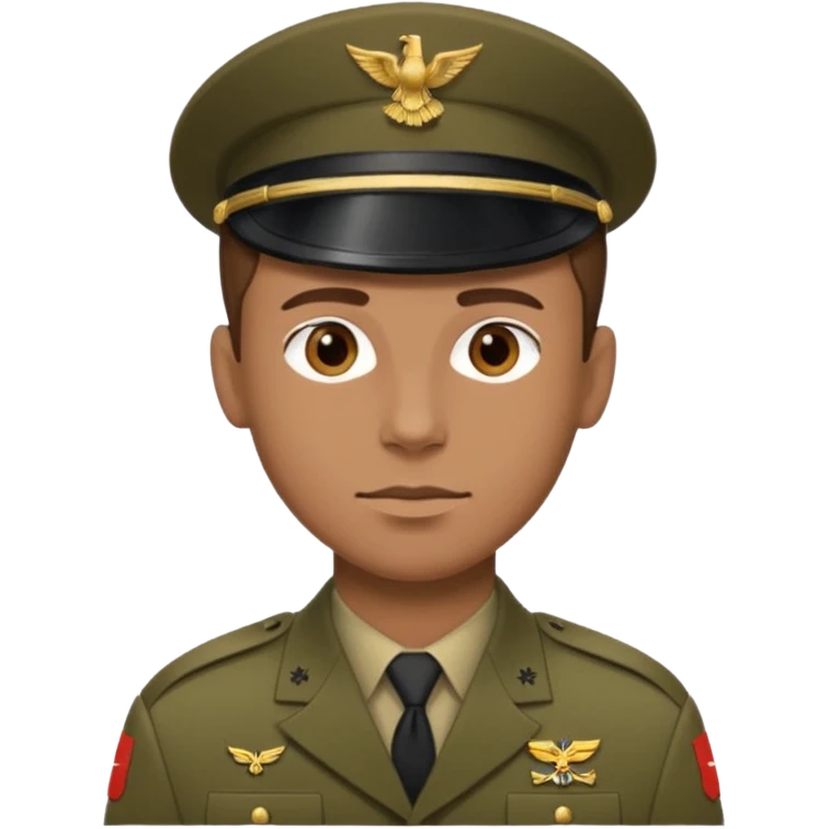 male soldier brown hair style emoji