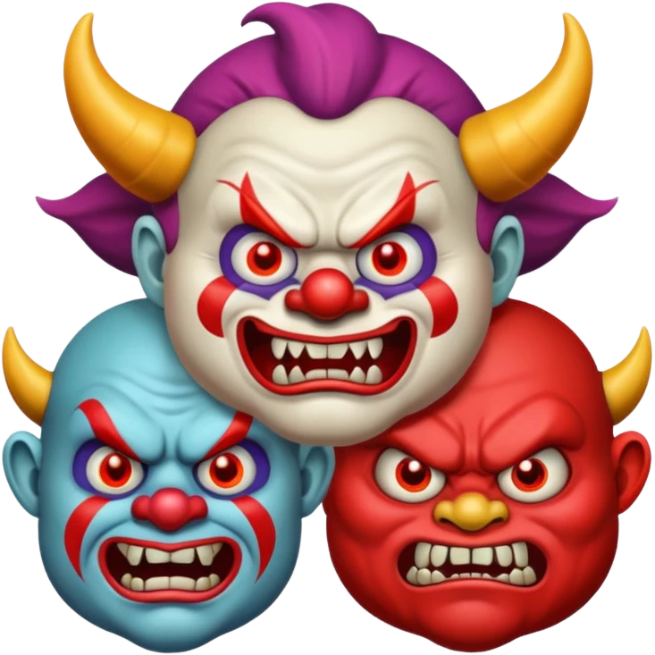 These three emojis in one 🤡👺👹 emoji