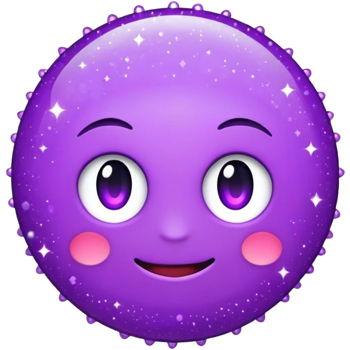 Create an image of an emoji of a 2d flat purple sparkles. emoji
