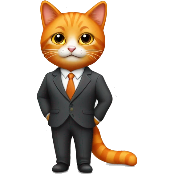 Orange cat in business suit emoji