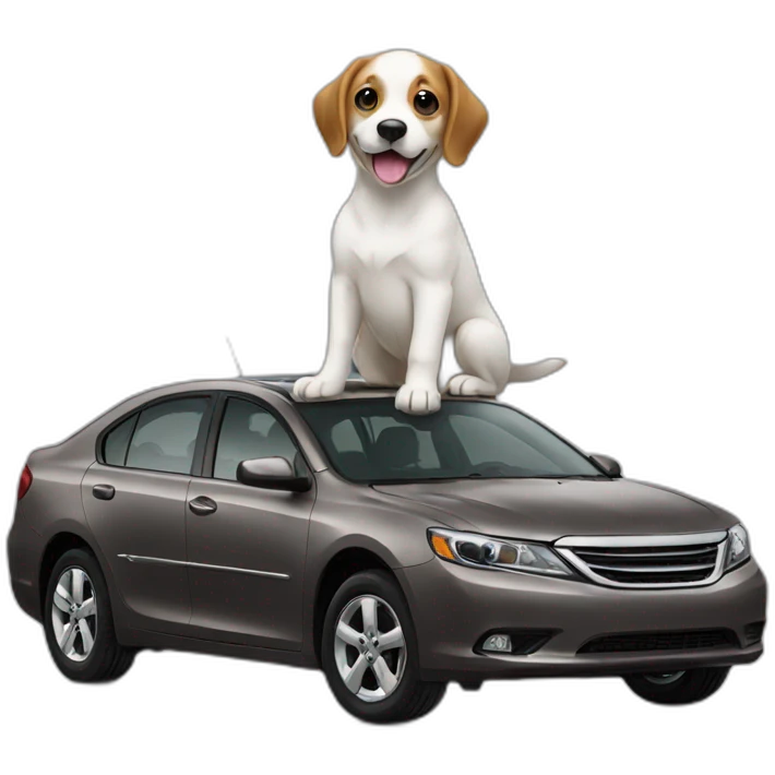 dog on a car emoji