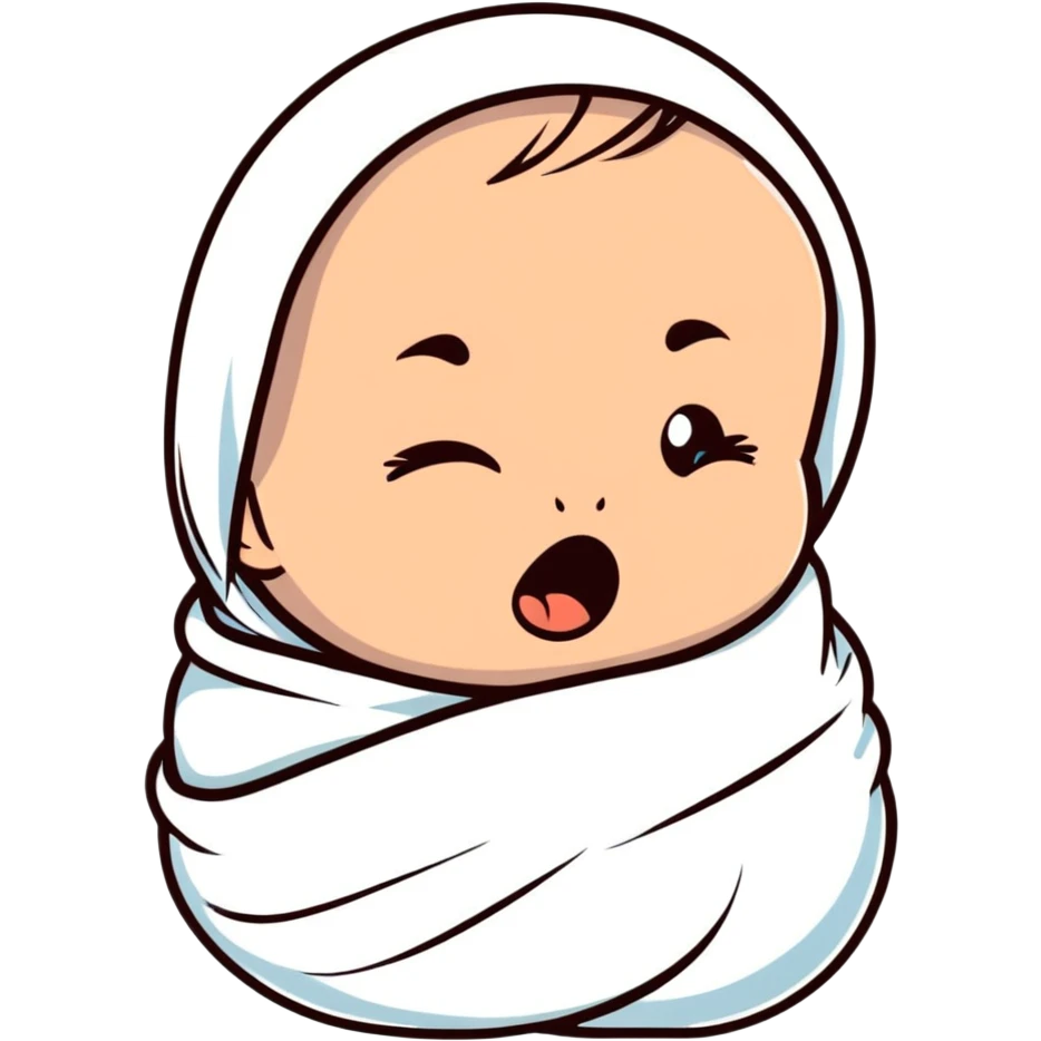 swaddled crying baby emoji