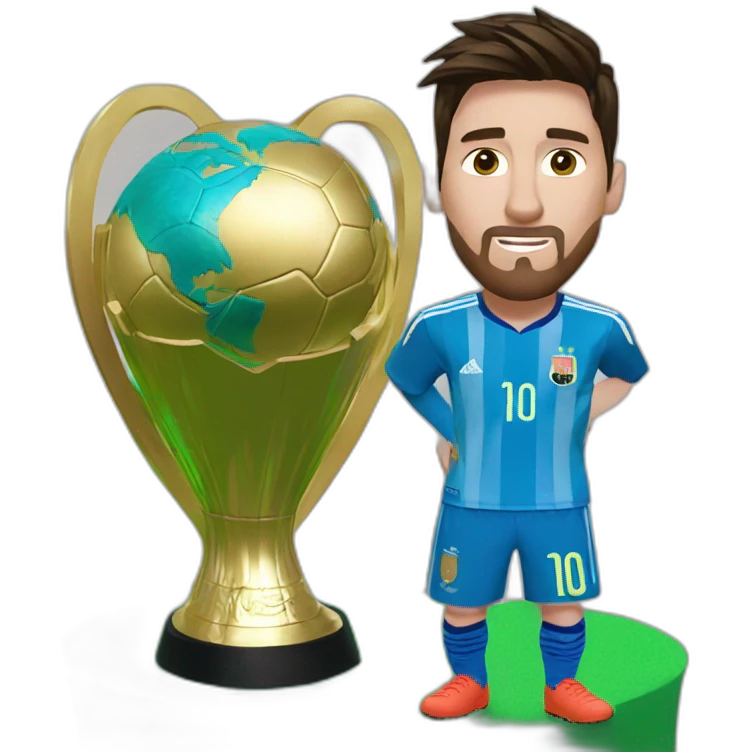 messi con la copa del mundo emoji