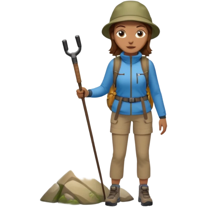 woman hiking  brown hair emoji