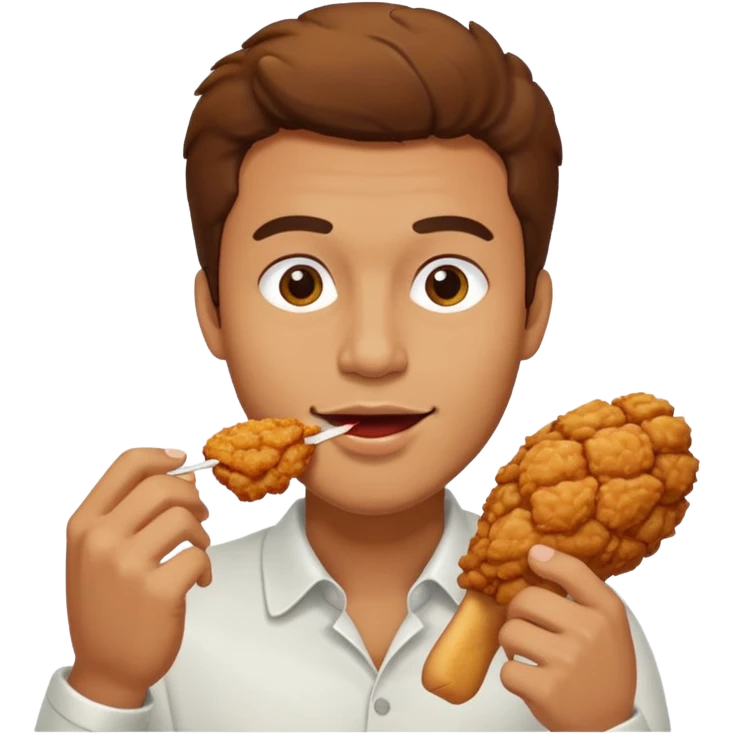 man eating chicken emoji