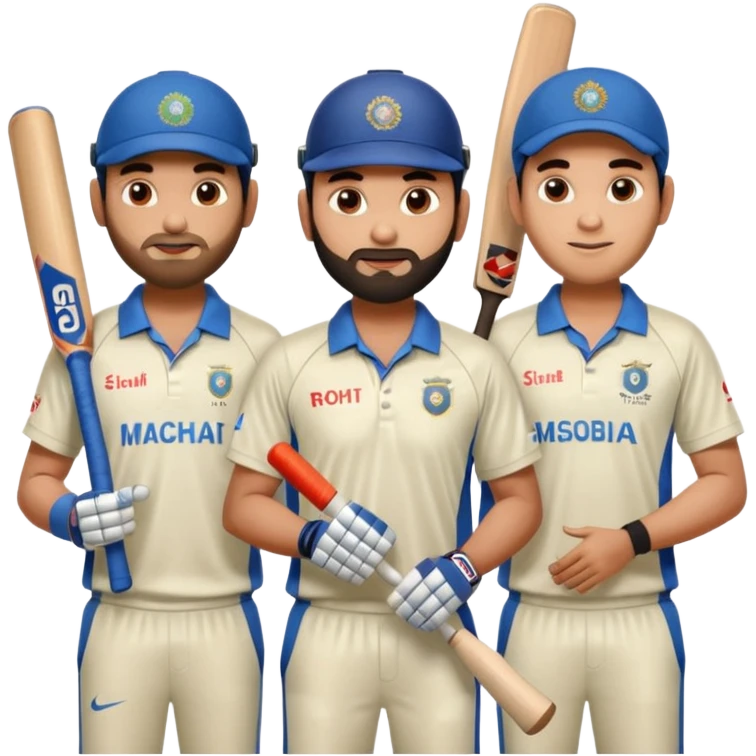 Virat Kohli and rohit sharma and ms dhoni emoji