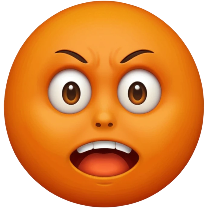 Orange with scared face emoji