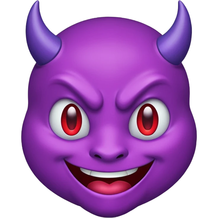 purple devil emoji making a wink emoji
