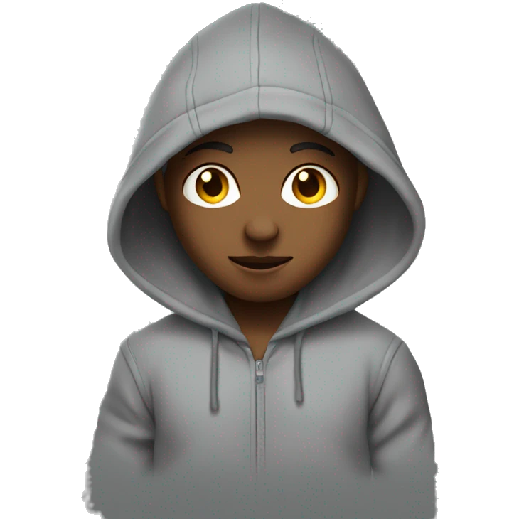Grey cute hoodie emoji