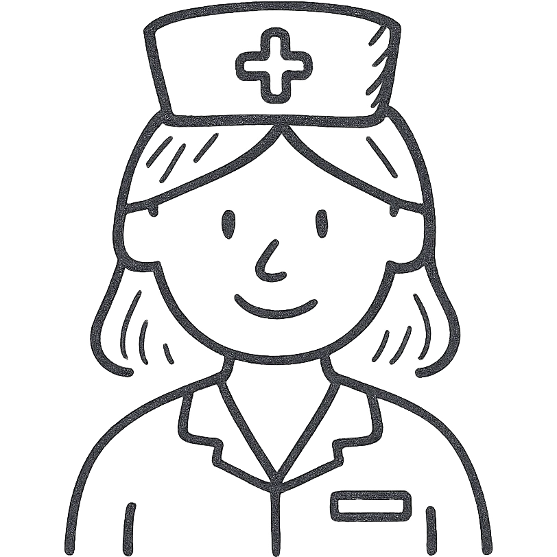 hand drawn outline icon of a nurse emoji