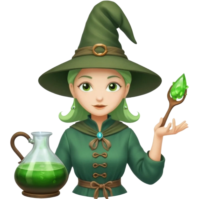 green witch cooking potion emoji