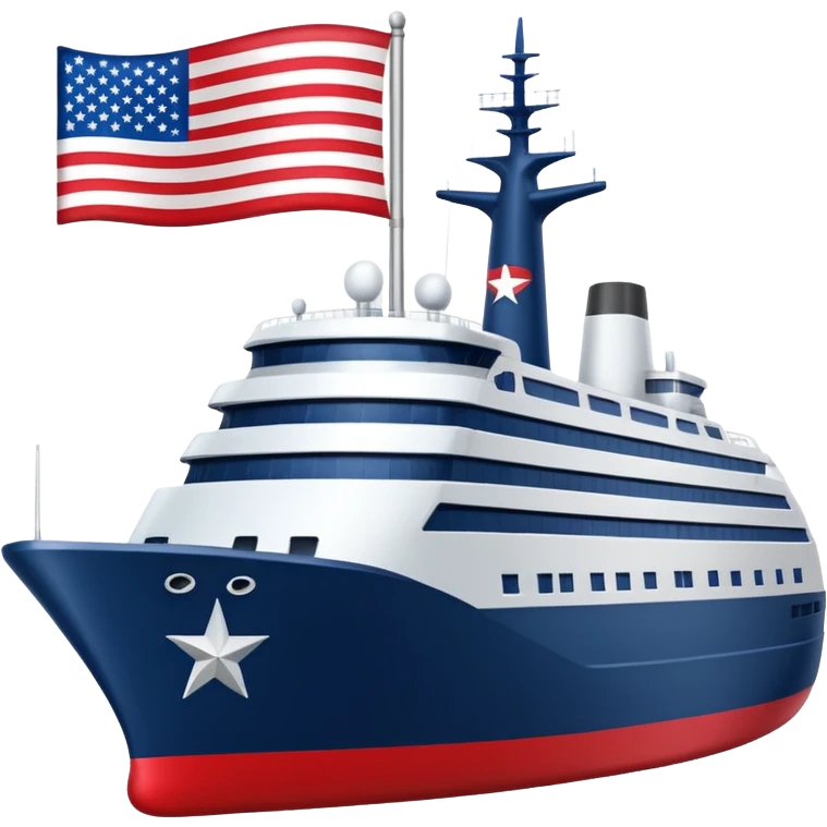 generate a very realistic American modern ship with flag emoji