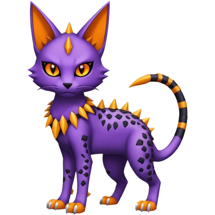 Punky gothic edgy badass spiked scaley Bastet-Gatomon-Digimon-Fakémon-Pokémon-creature (full body) emoji
