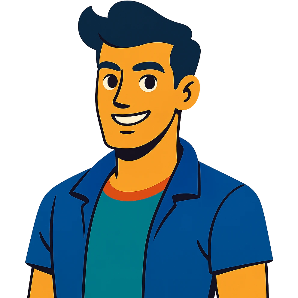 vibrant toon style handsome guy emoji
