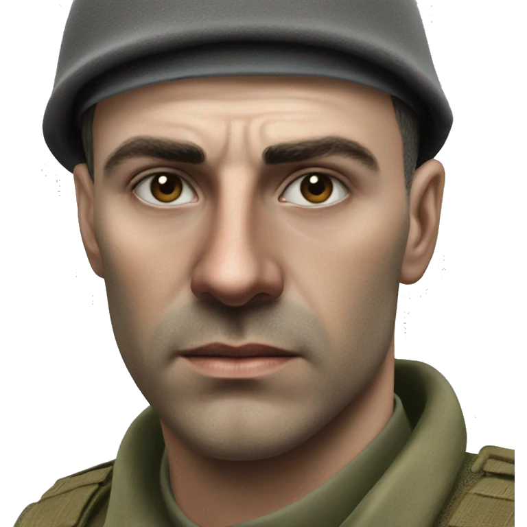 A serious Serbian resistance soldier 1990 photorealistic without helmet emoji