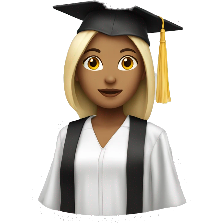 Girl graduation in white emoji