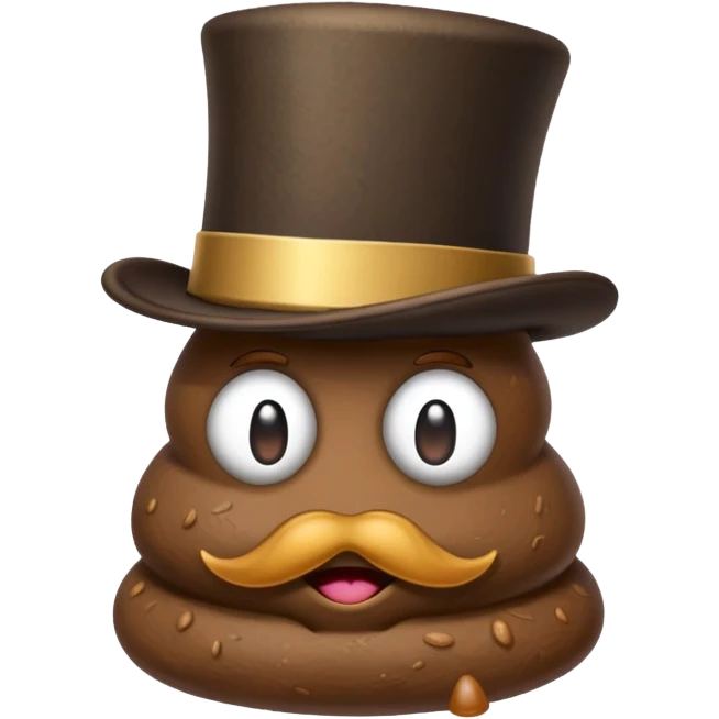 Poop wearing a top hat  emoji
