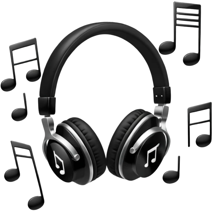 Headphones with music emoji