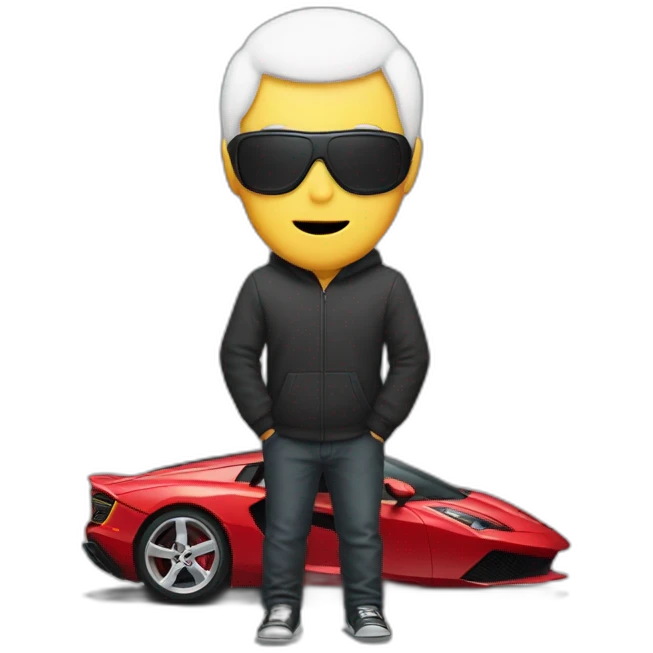 man with no face and a supercar  emoji