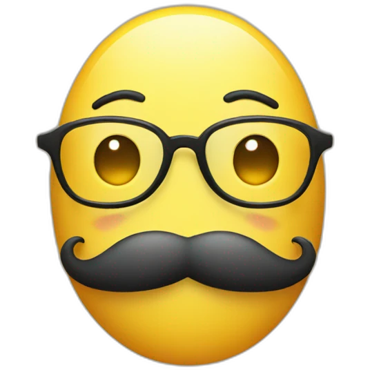 Smiley with moustache and specks emoji