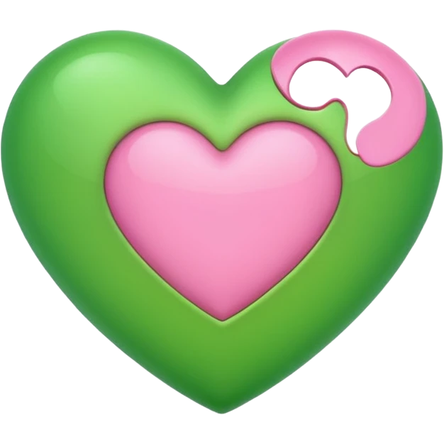 pink & green heart emoji emoji
