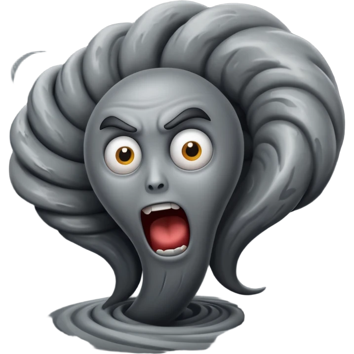 tornado with feary expression  emoji