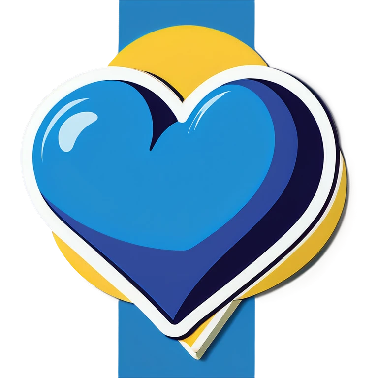 Pop art blue heart  emoji