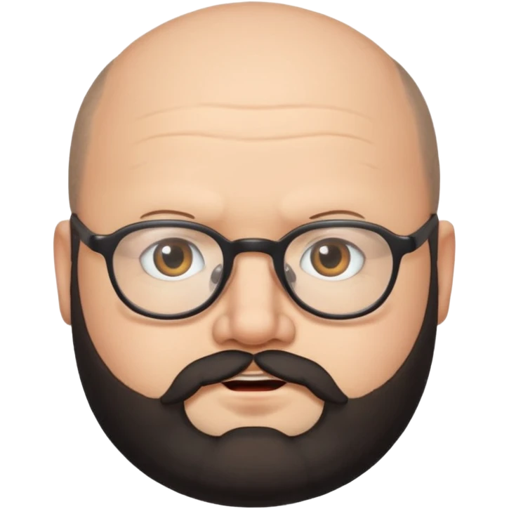 balding, chubby face, with glasses and black beard emoji