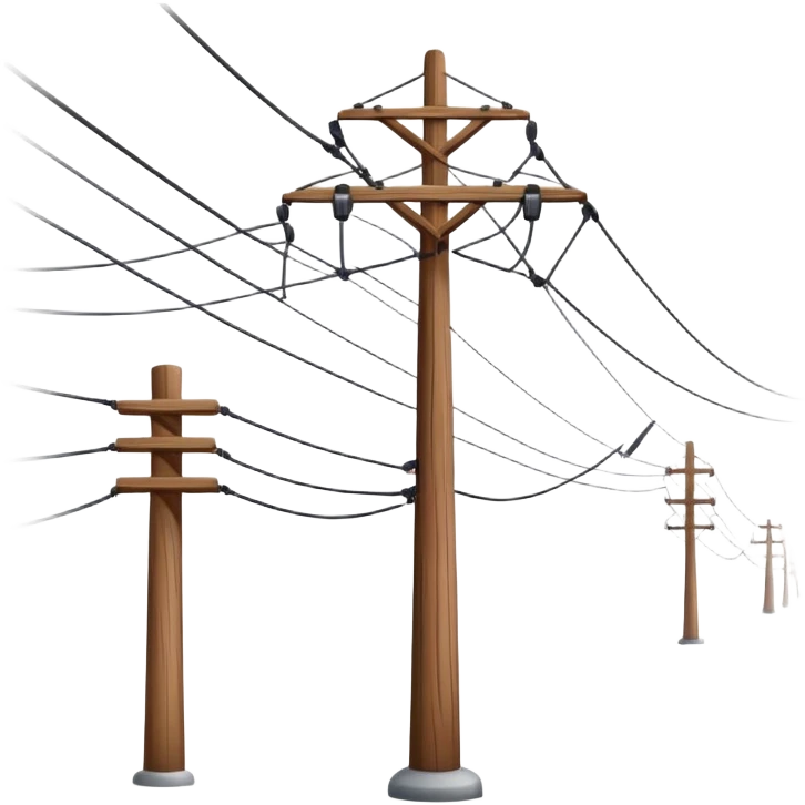 power lines focusing on poles and wires emoji