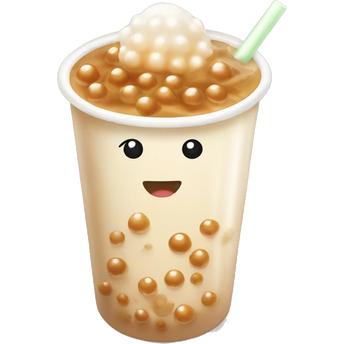 brown sugar milk tea with tapioca pearls emoji