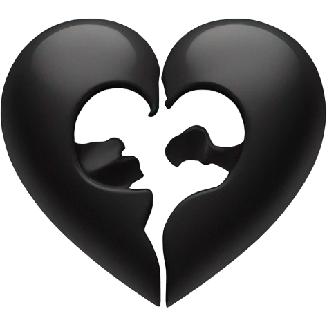 black heart two halves emoji