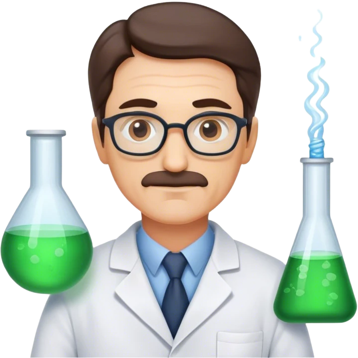 scientist middle age man photorealistic emoji