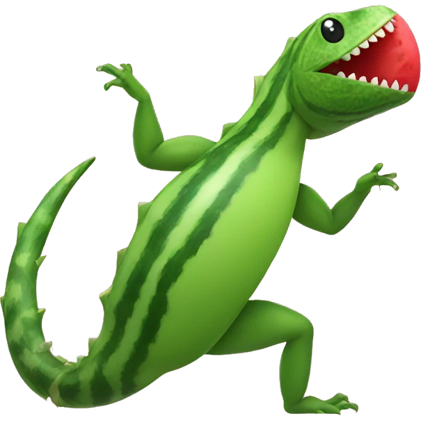 dancing lizard watermelon emoji