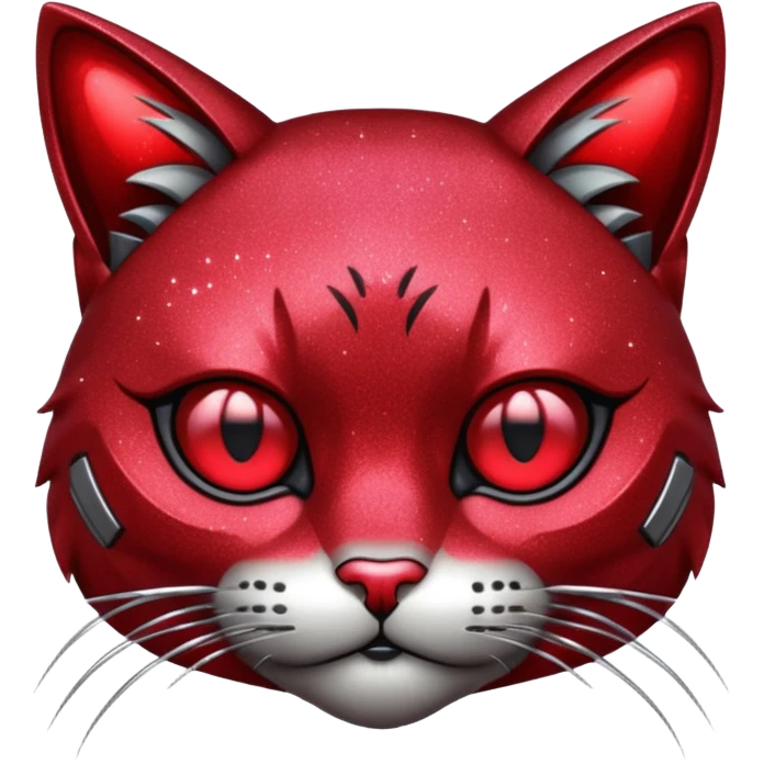 red glitter cyberpunk cat emoji