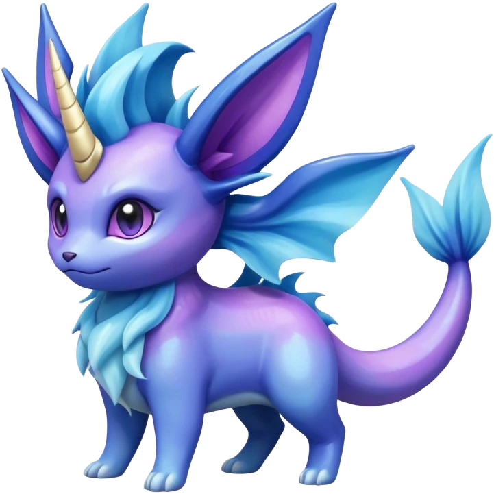 Colorful vaporeon-Suicune-hybrid emoji