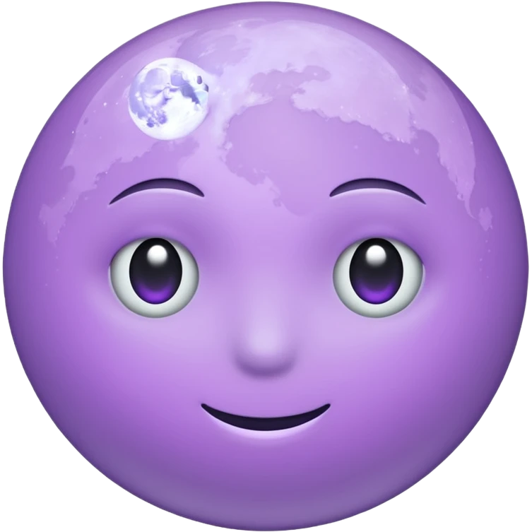 realistic Light purple moon emoji