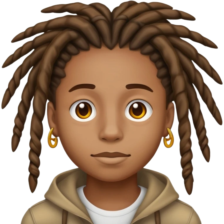 Creat an apple style emoji of a african american teen with hightop dreads emoji