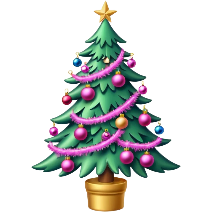 Christmas tree pink emoji