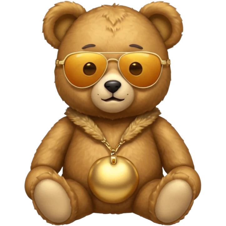 gold metal glow sunglasses tedy bear emoji