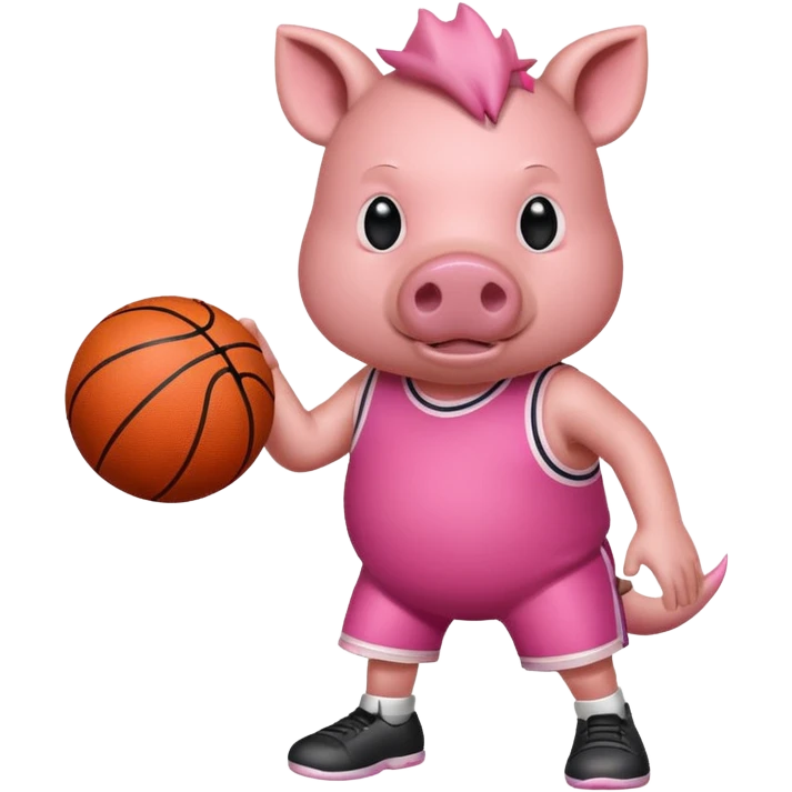 Hog holding a basketball  emoji