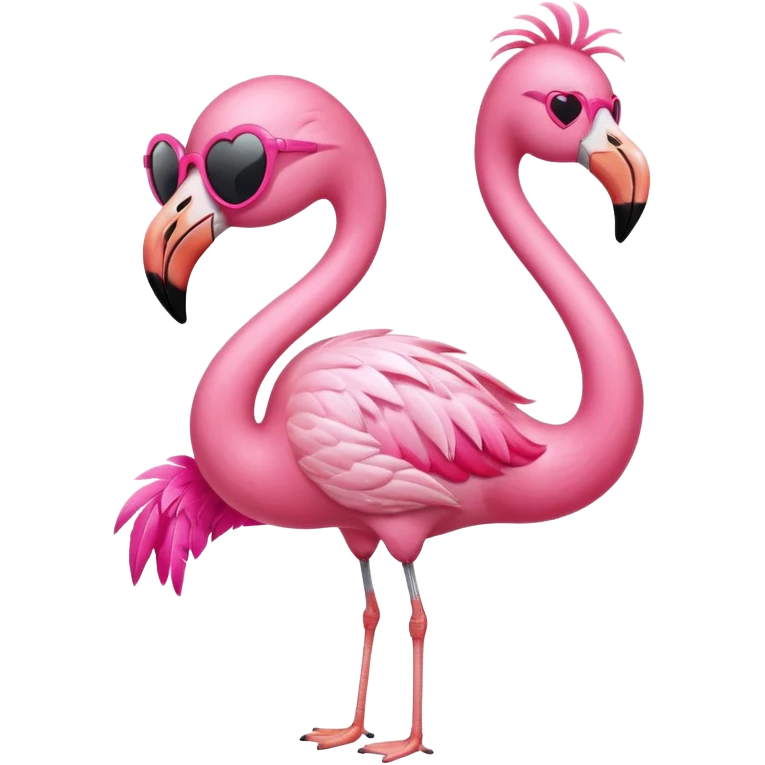 cute flamingo with heart sunglasses emoji