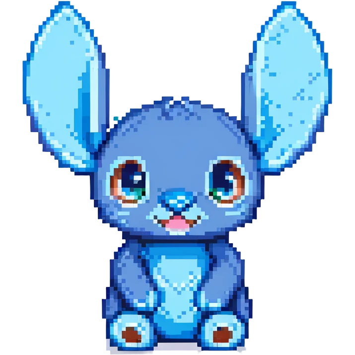 Stitch, blue character with big ears emoji