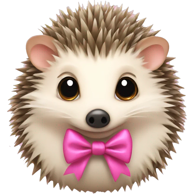 hedgehog with a pink bow emoji