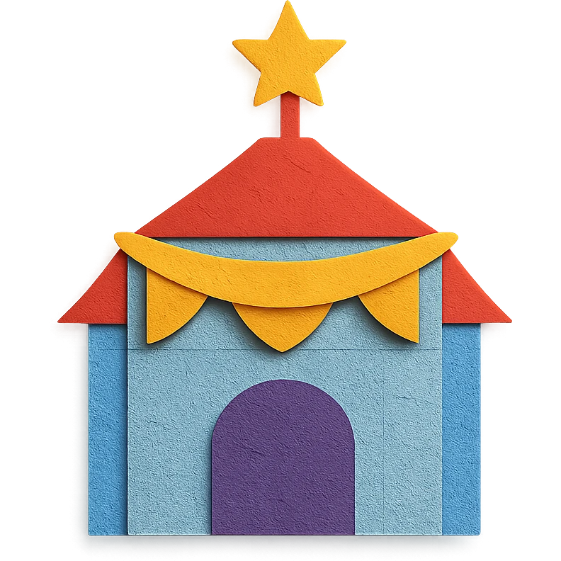 event venue, layered paper look emoji