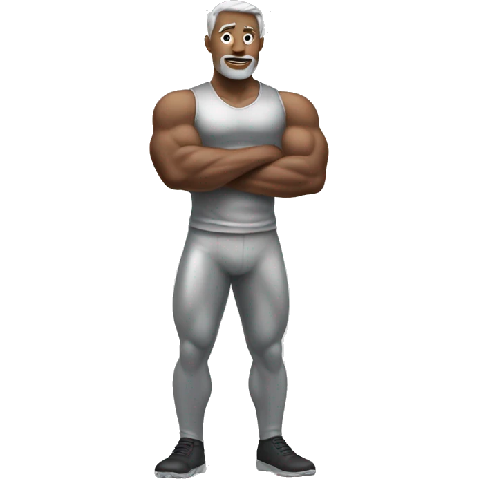 silver man muscle pose emoji